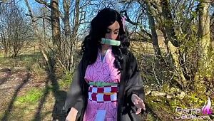 Nezuko Blowjob, Getting off and Xxx Anal invasion Fuckfest - Anime Costume play
